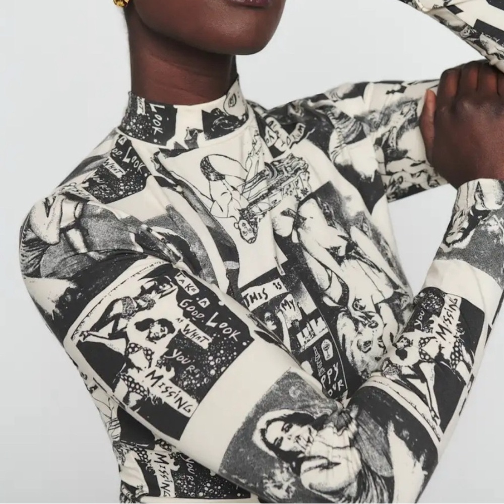 Rare Reformation: Bailey Knit Long Sleeve Graphic Top with women